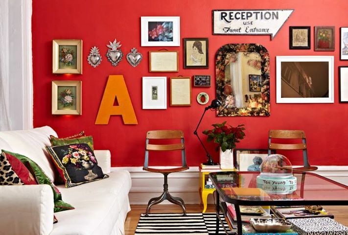 Gallery walls on red.<br/><span>What’s not to love?</span>